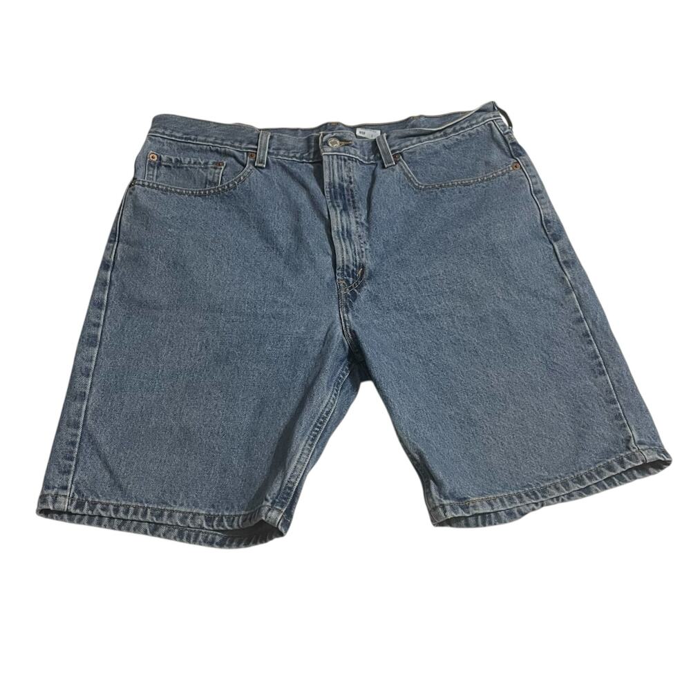 Levis 505 Mens Jean Shorts Size 38 Regular Fit Blue Denim Shorts Medium Wash
